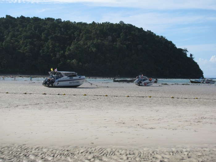 Gel-gitten dolayı gemiler oturmuş. Loh Dalum koyu